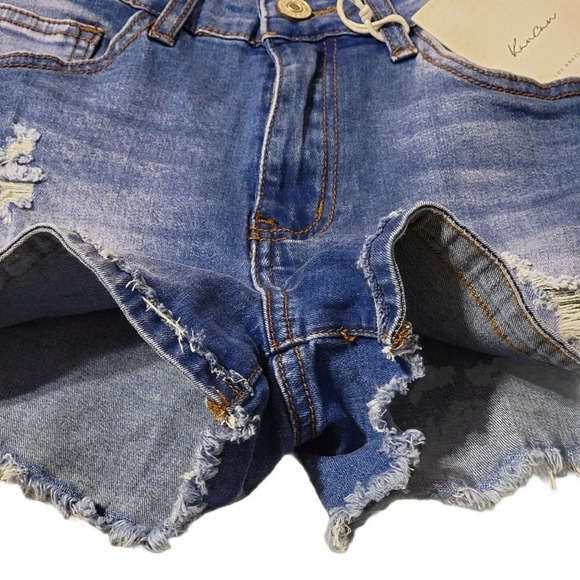 KANCAN Women's Regular Distressed Mid Rise KC11143ML Jean Shorts Size 25 - Picture 9 of 16